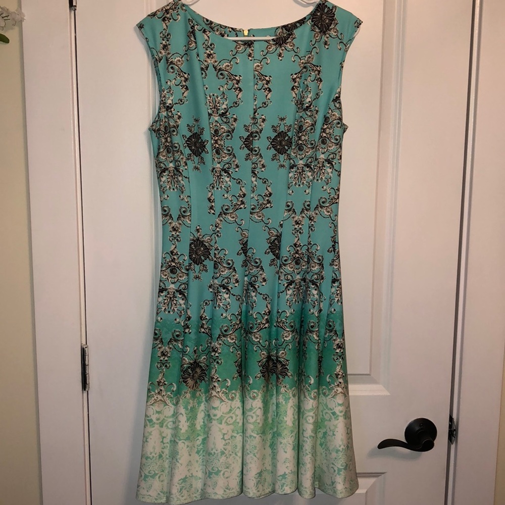 Teal Floral Dress